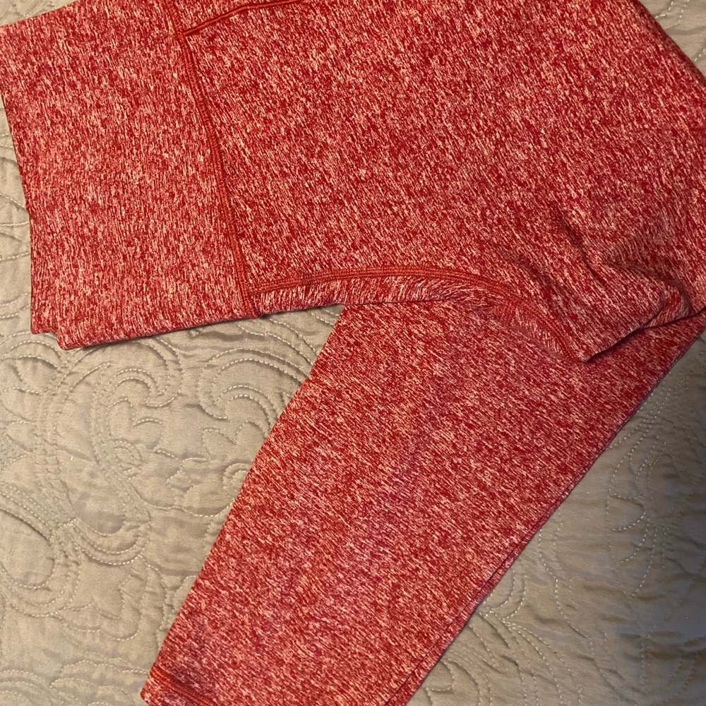 Athleta Red Heathered Leggings